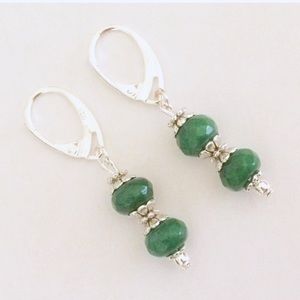 Emerald Sterling dangle earrings